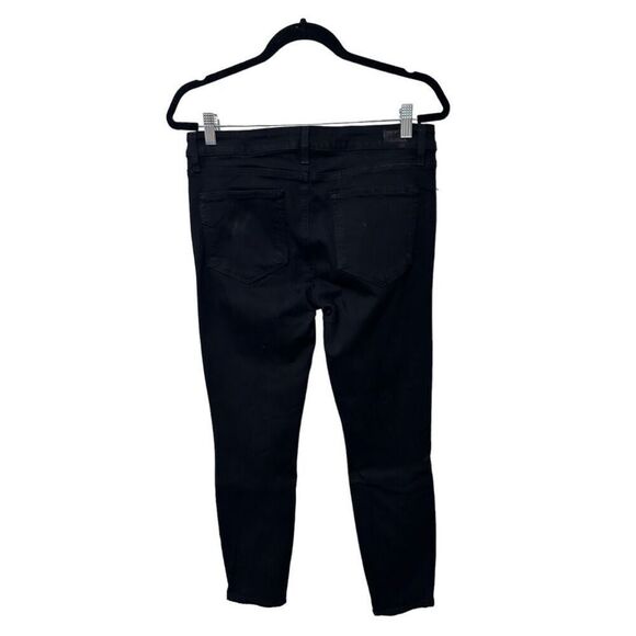 Paige Verdugo Cropped Mid Rise Ankle Skinny Jeans Black Denim Dark Wash Size 30 - Picture 8 of 16